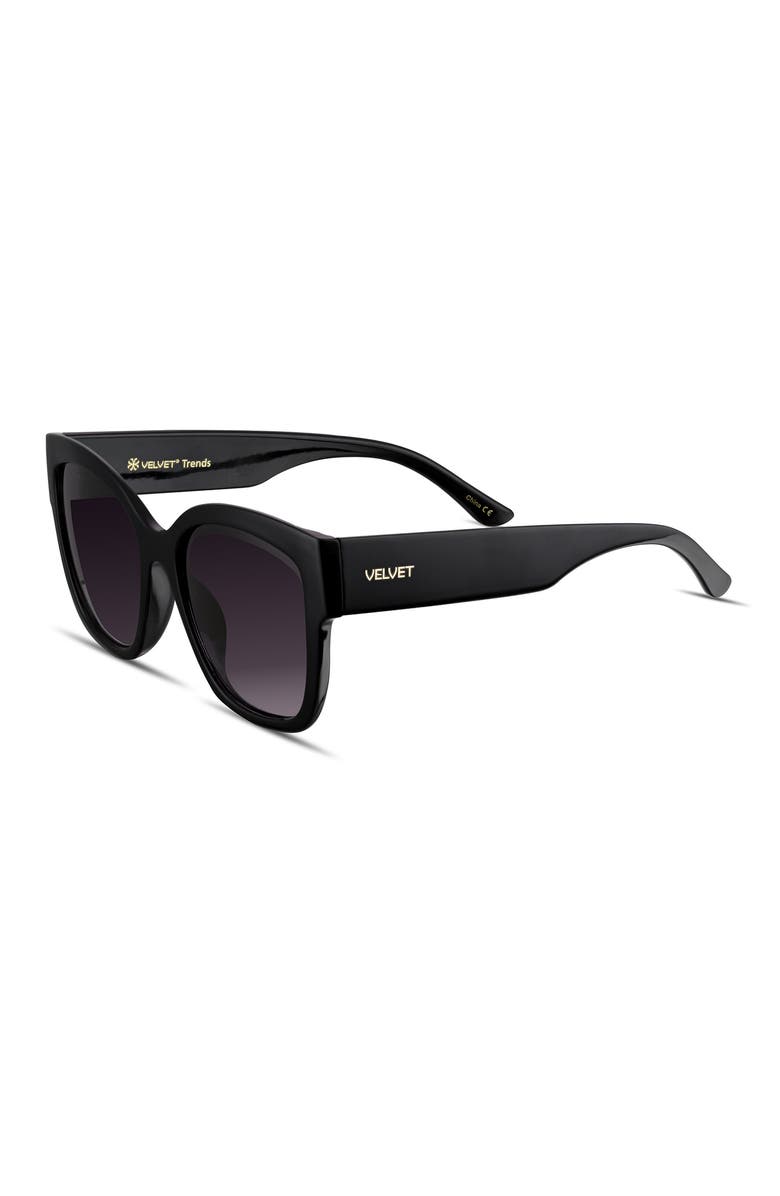 Velvet Eyewear Jane Sunglasses, Alternate, color, Black