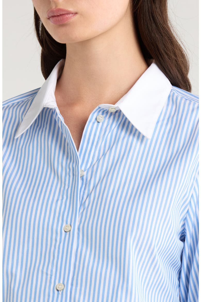 The Cuffed Statement Shirt, Alternate, color, BLUE/ WHITE STRIPE