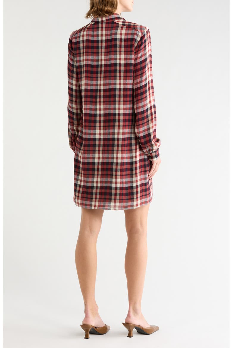 Plaid Long Sleeve Shift Dress, Alternate, color, SIENNA