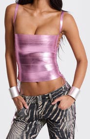 JADED LONDON Metallic Bandage Bustier Top