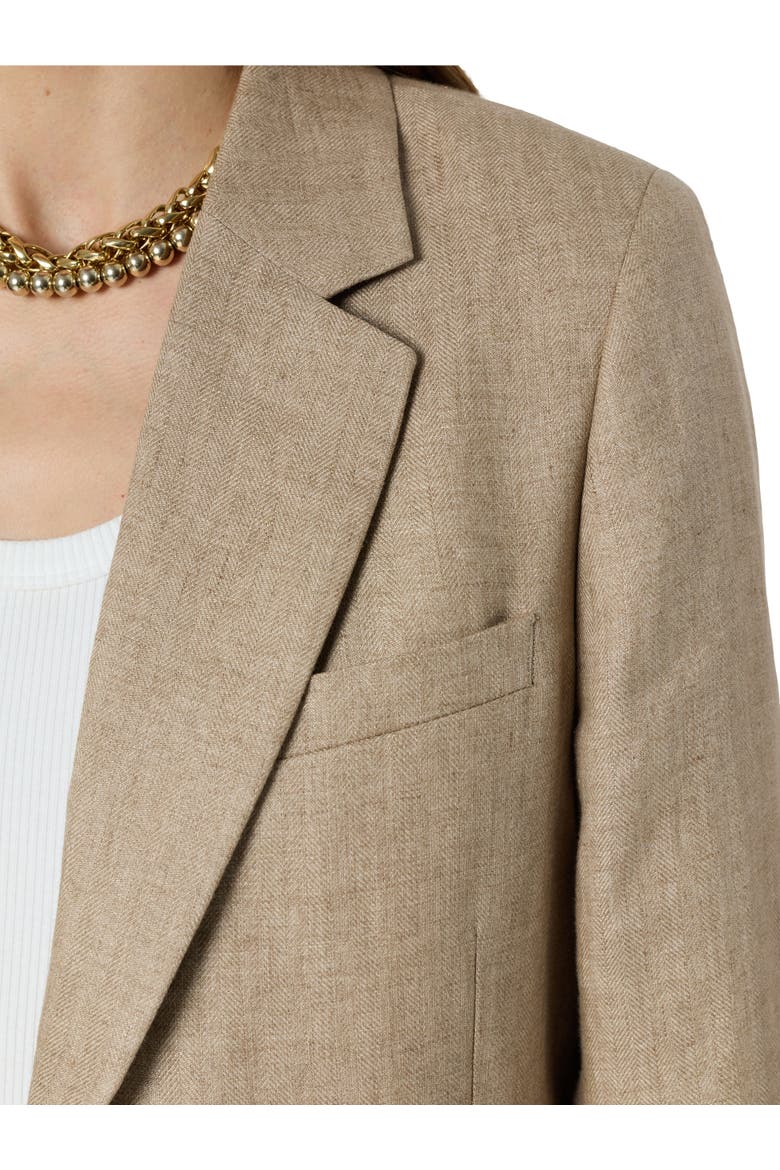 Taliya Linen Blazer, Alternate, color, Sand