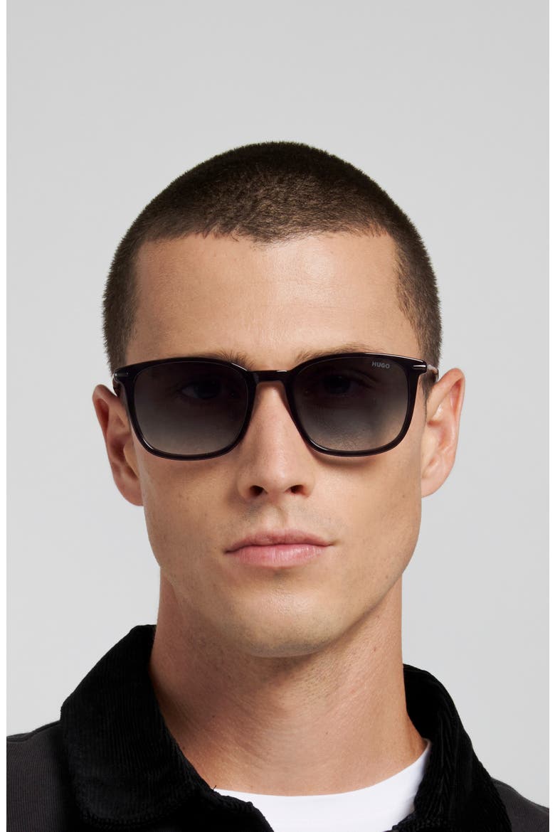 HG 1428/S 53mm Gradient Rectangular Sunglasses, Alternate, color, BLACK/ DARK GREY SF