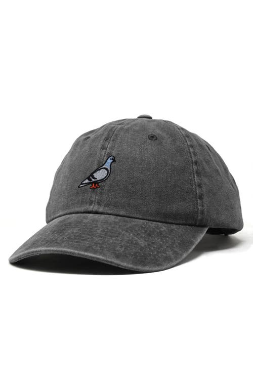 Dalix Pigeon Embroidered Everyday Hat In Washed Black