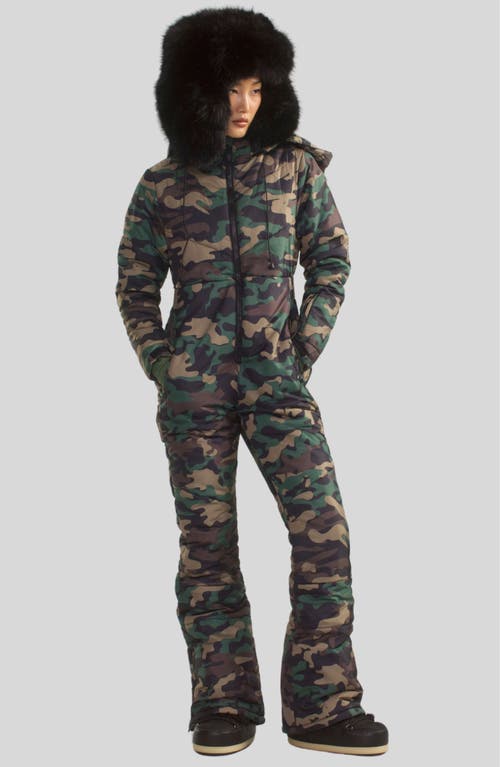 Cynthia Rowley Undercover Ski Suit In Green Camo