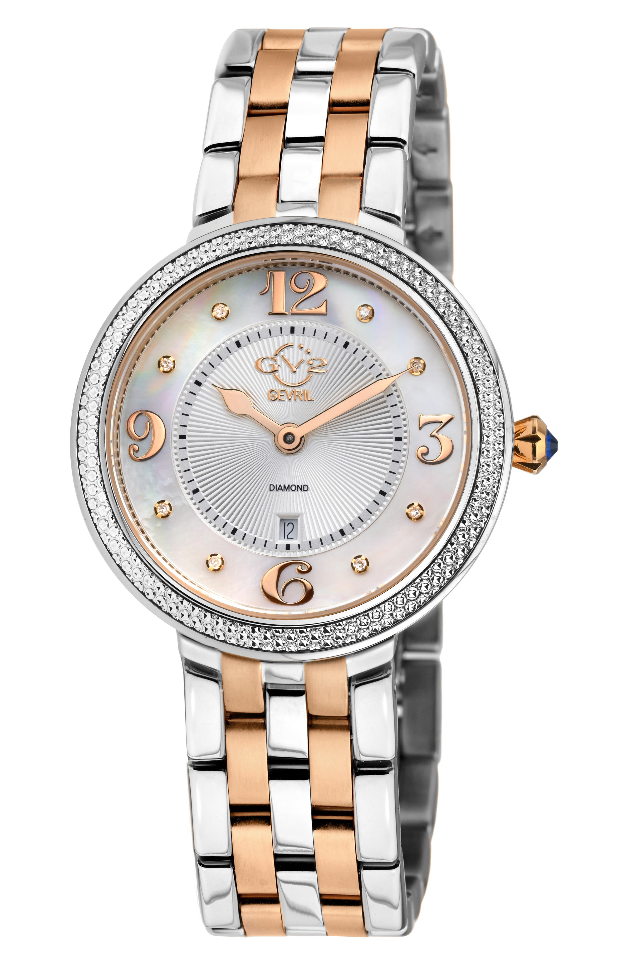 GV2 Verona Two-Tone Diamond Bracelet Watch, 37mm - 0.05 ctw.