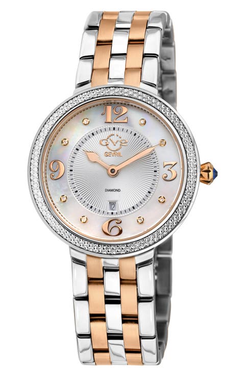 Verona Two-Tone Diamond Bracelet Watch, 37mm - 0.05 ctw.