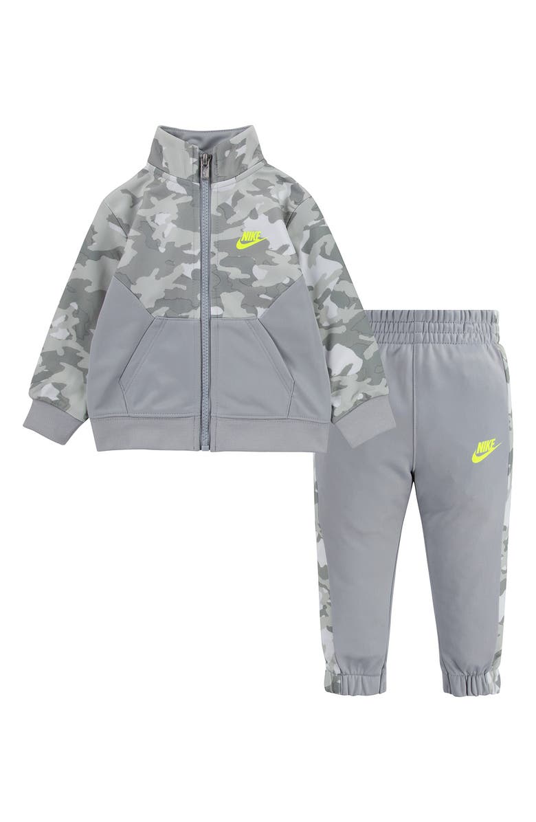 Nike Camo Tricot Track Jacket & Pants Set, Main, color, Light Smoke Grey