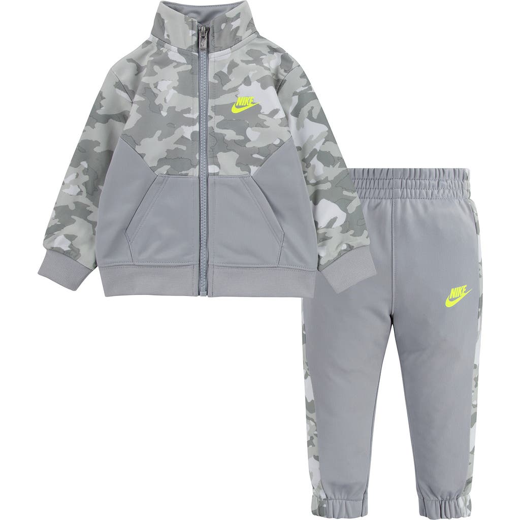 Nike Camo Tricot Track Jacket & Pants Set In Gray