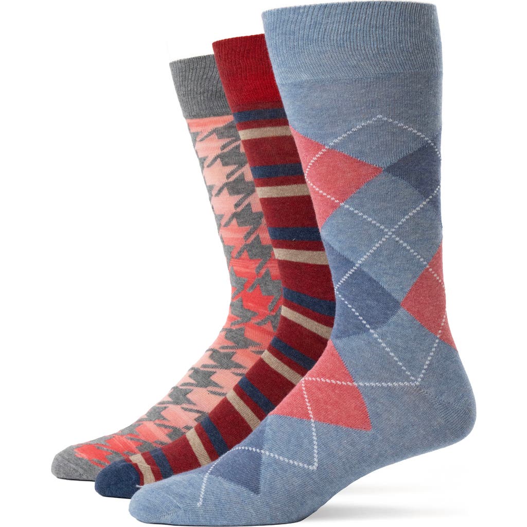 Lorenzo Uomo Assorted 3-pack Crew Socks In Multi