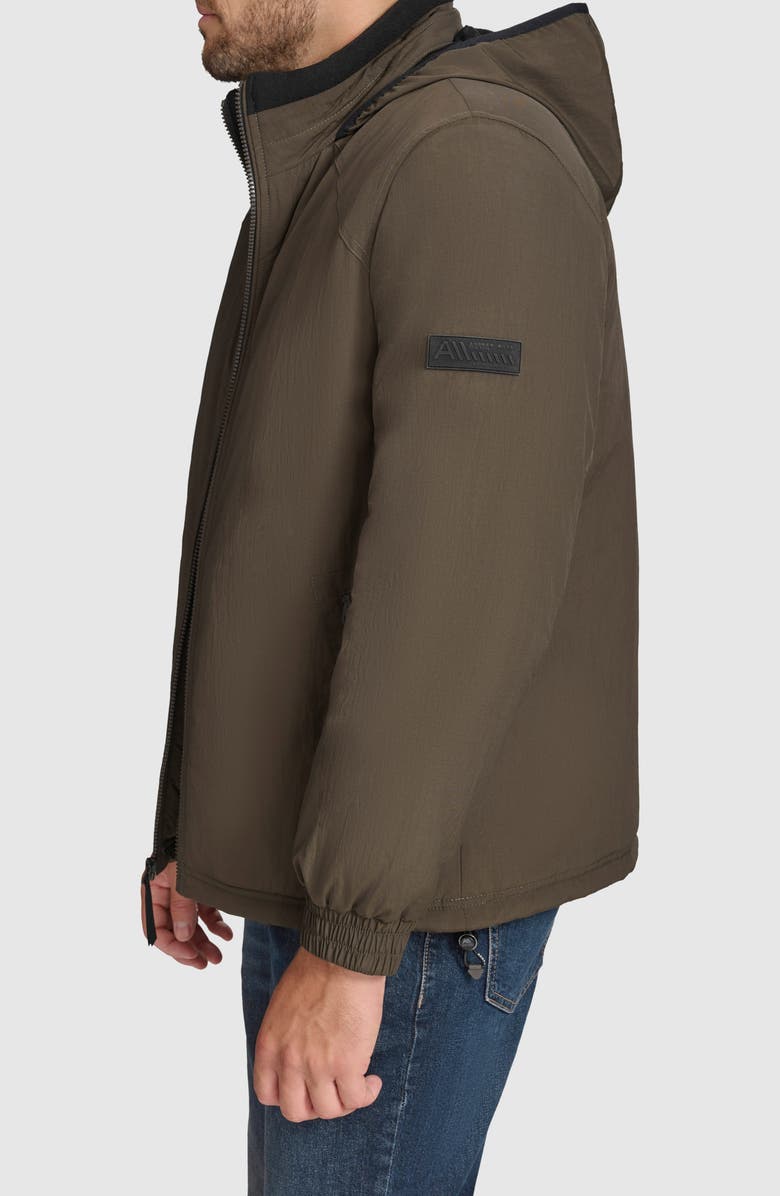 Andrew Marc Gatton Hooded Nylon Jacket, Alternate, color, Olive