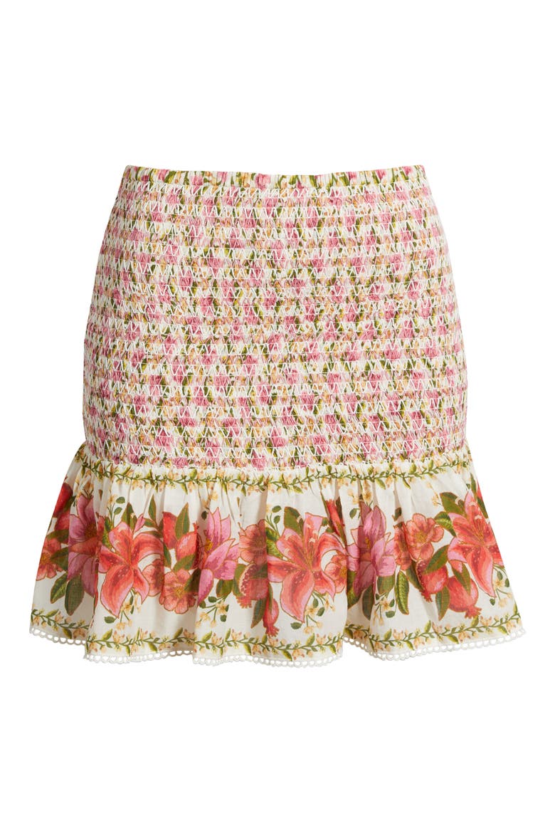 Floral Print Miniskirt, Alternate, color, OFF-WHITE