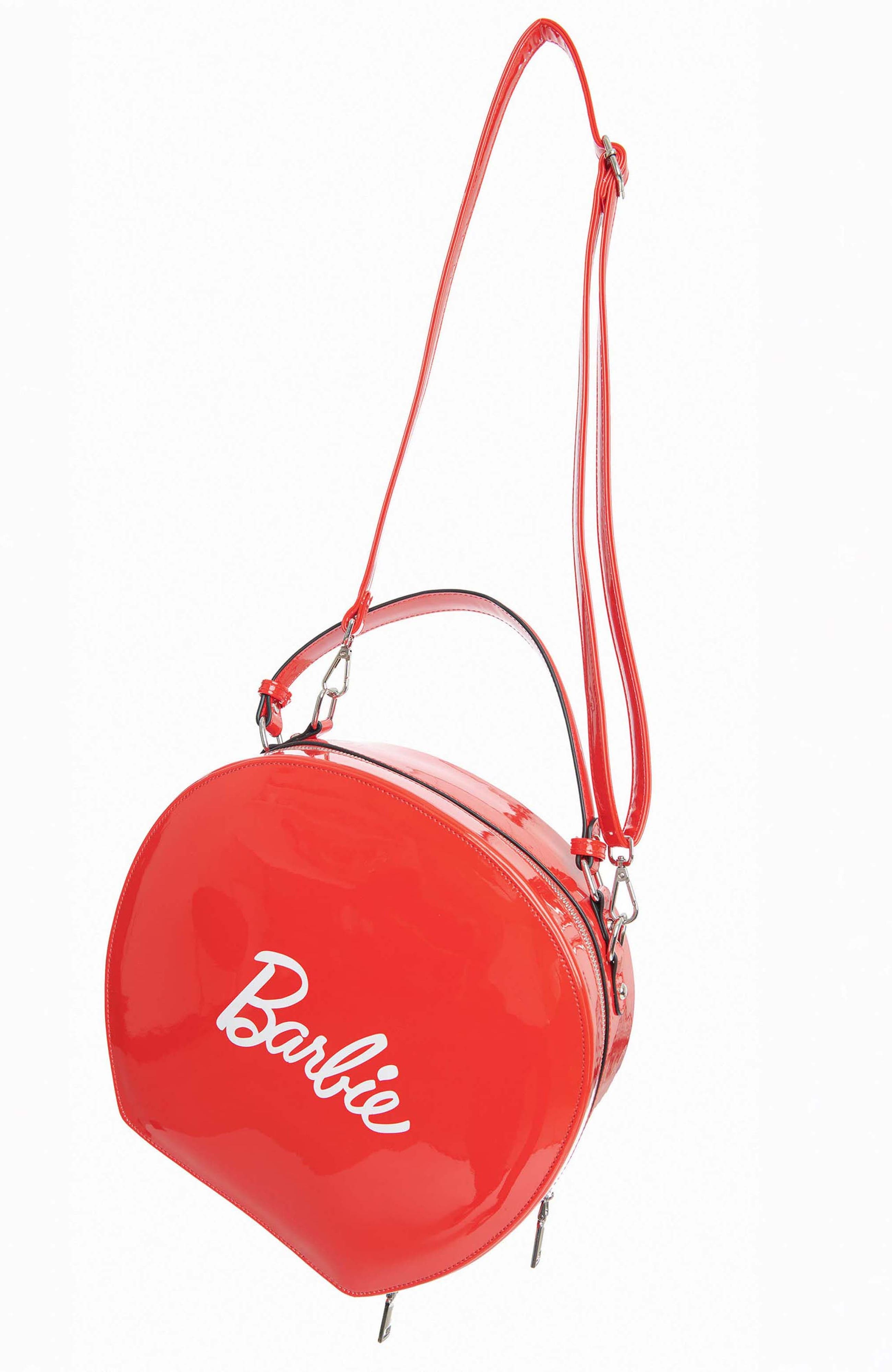 Unique Vintage 1950s Leatherette Commuter Set Circle Bag, Alternate, color, Red