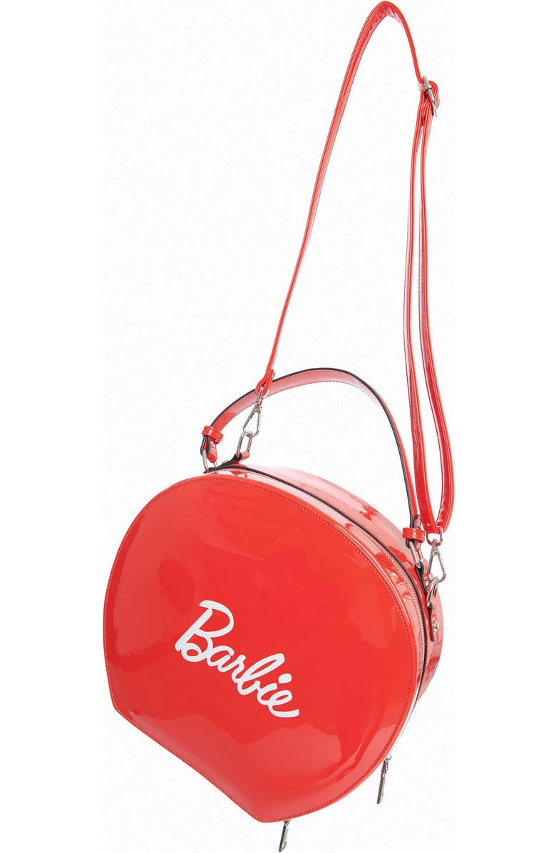 Unique Vintage 1950s Leatherette Commuter Set Circle Bag, Alternate, color, Red