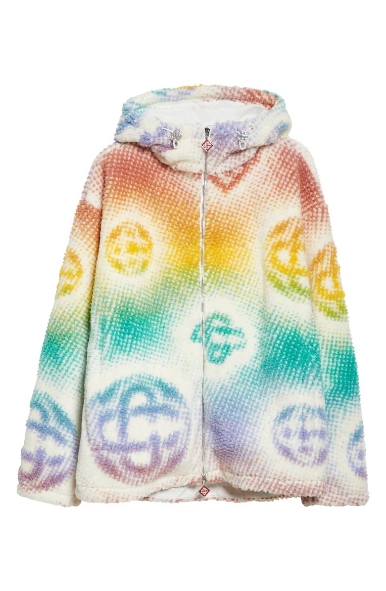 Casablanca Halftone Monogram Fleece Jacket, Main, color, Halftone Monogram