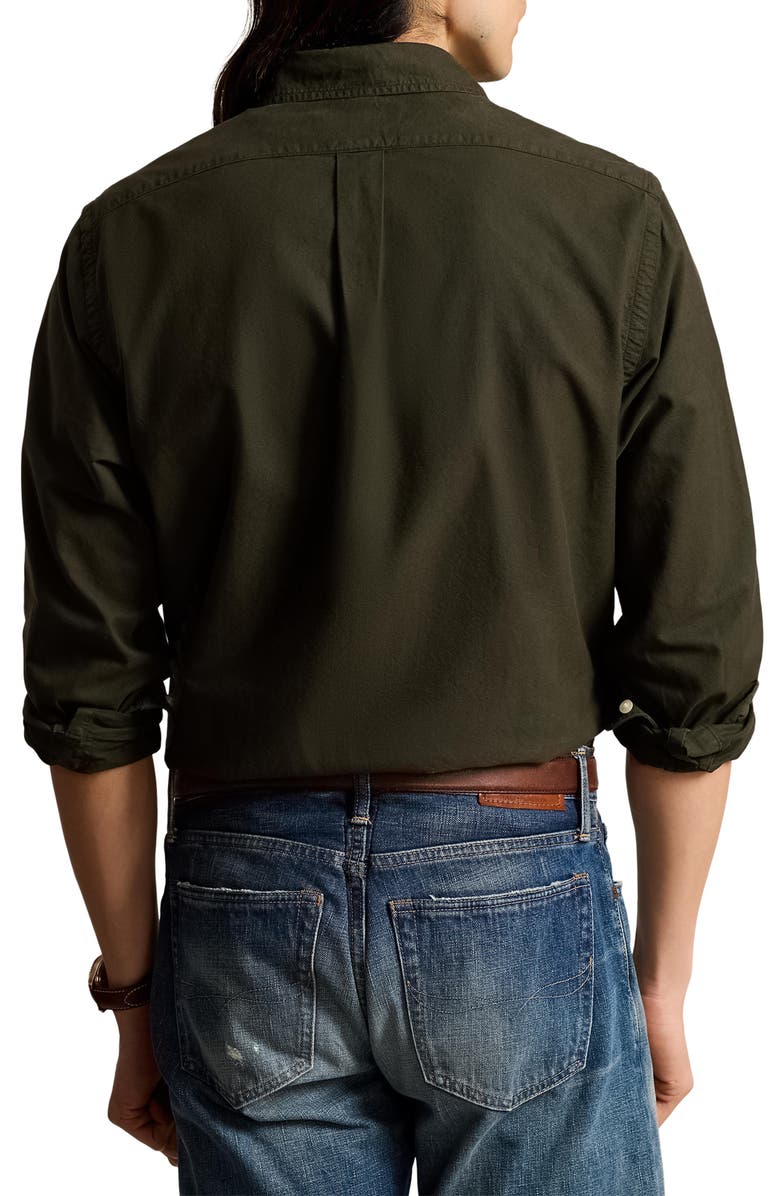 Polo Ralph Lauren Solid Cotton Oxford Button-Down Shirt, Alternate, color, Estate Olive
