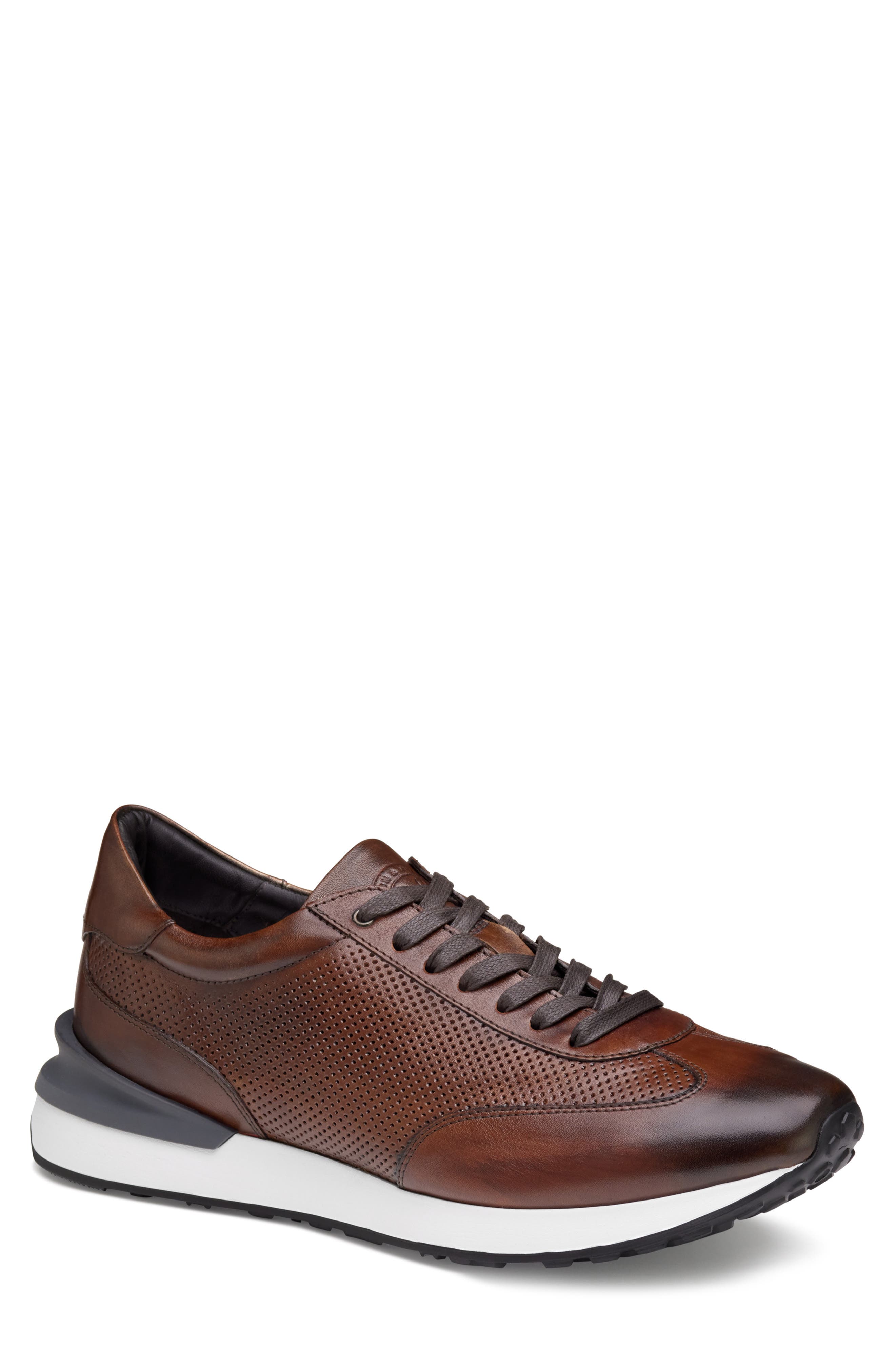 Johnston & Murphy Briggs Sneaker, Main, color, Brown Italian Calfskin