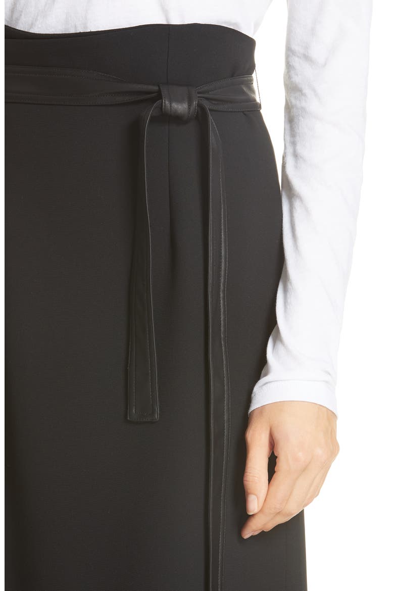 Belted Wrap Skirt, Alternate, color, BLACK