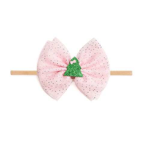 Christmas Tree Tulle Bow Baby Headband (Baby)