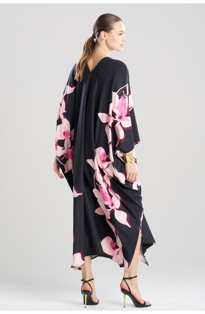 Natori Orchida Caftan, Alternate, color, Black