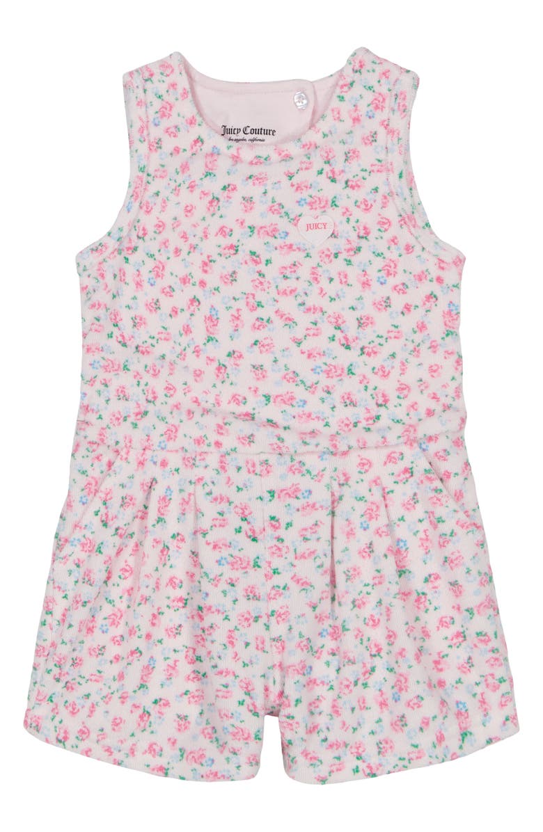 Juicy Couture Printed Romper, Main, color, Pink