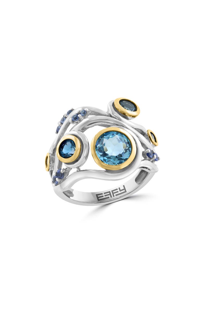 EFFY Bezel Set Blue Topaz Cluster Ring, Main, color, Blue
