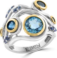 EFFY Bezel Set Blue Topaz Cluster Ring