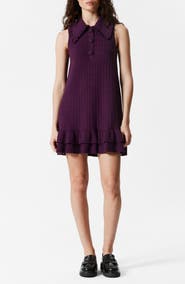 & Other Stories Frill Trim Collar Sweater Minidress
