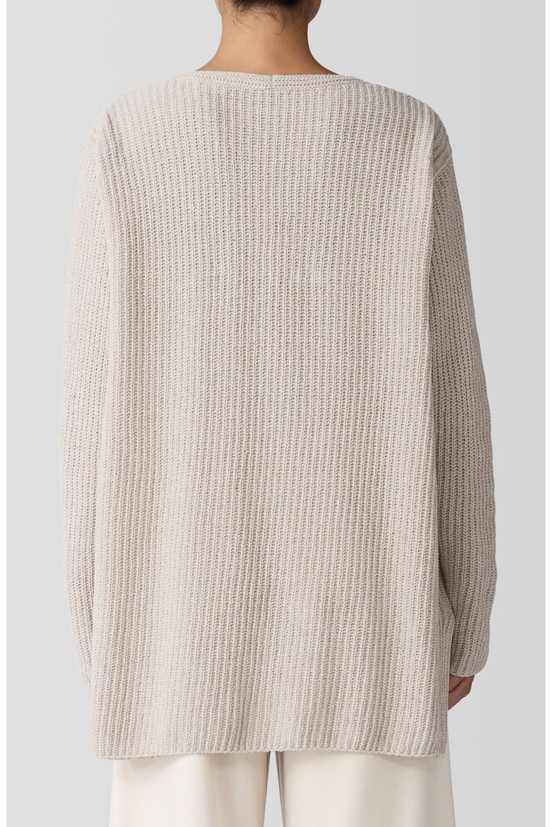 V-Neck Organic Cotton Chenille Sweater, Alternate, color, ALMOND