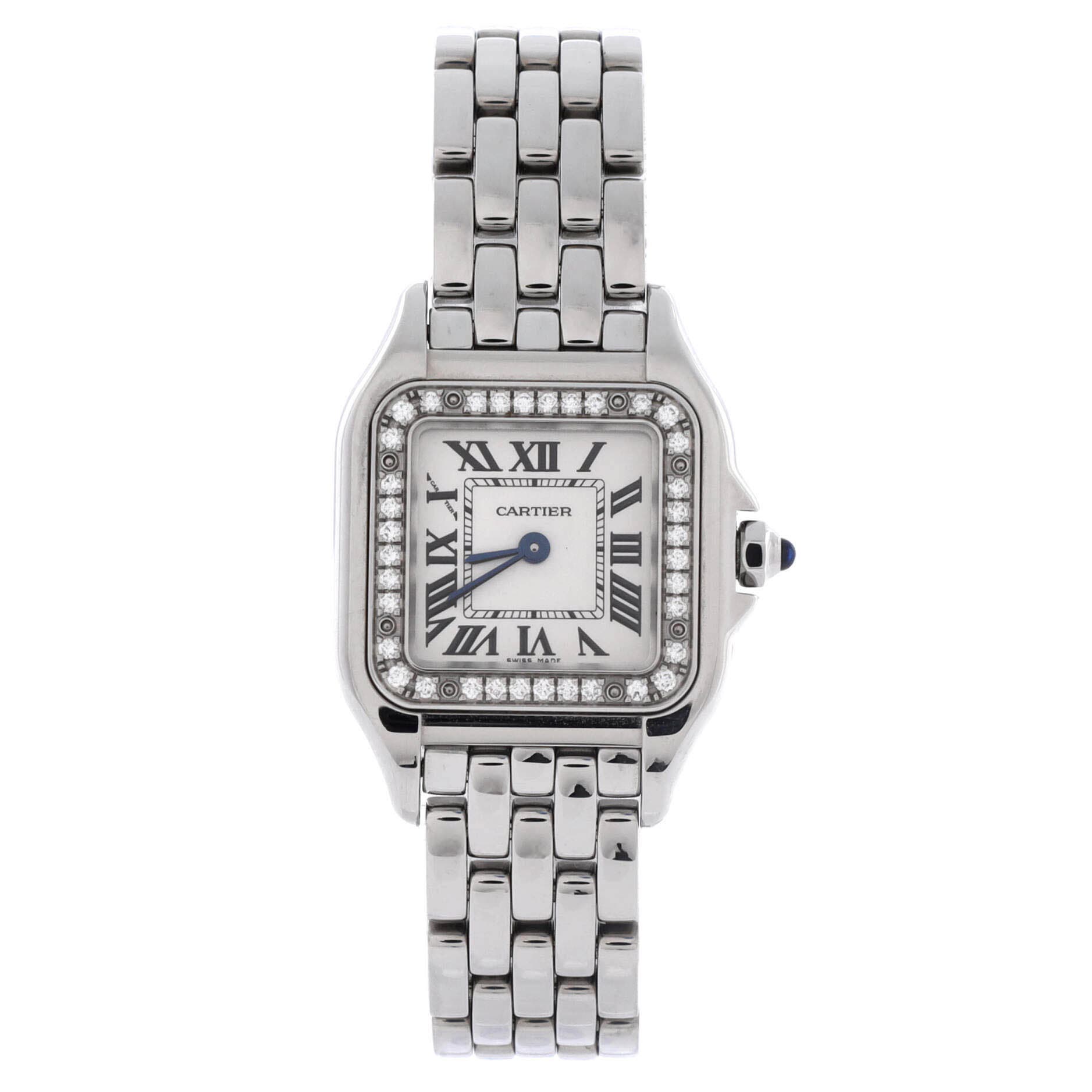 Panthere de Cartier Quartz Watch Stainless Steel with Diamond Bezel 22, Main, color, Metallic Silver