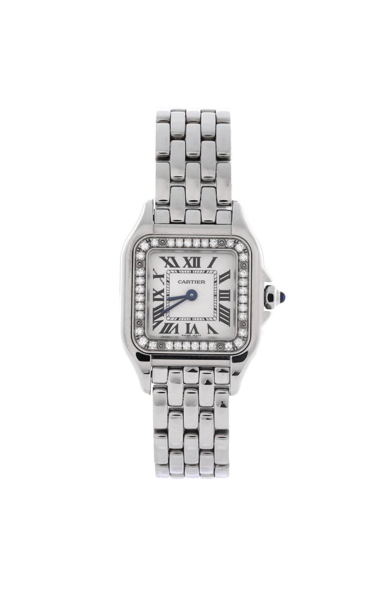 Panthere de Cartier Quartz Watch Stainless Steel with Diamond Bezel 22, Main, color, Metallic Silver