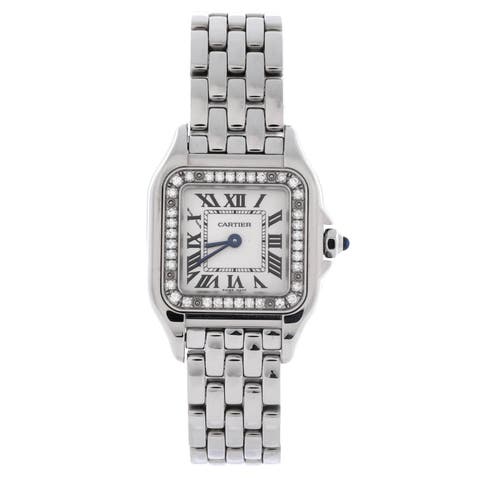 Panthere de Cartier Quartz Watch Stainless Steel with Diamond Bezel 22