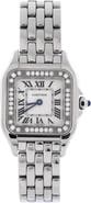 Pre-Owned Cartier Panthere de Cartier Quartz Watch Stainless Steel with Diamond Bezel 22