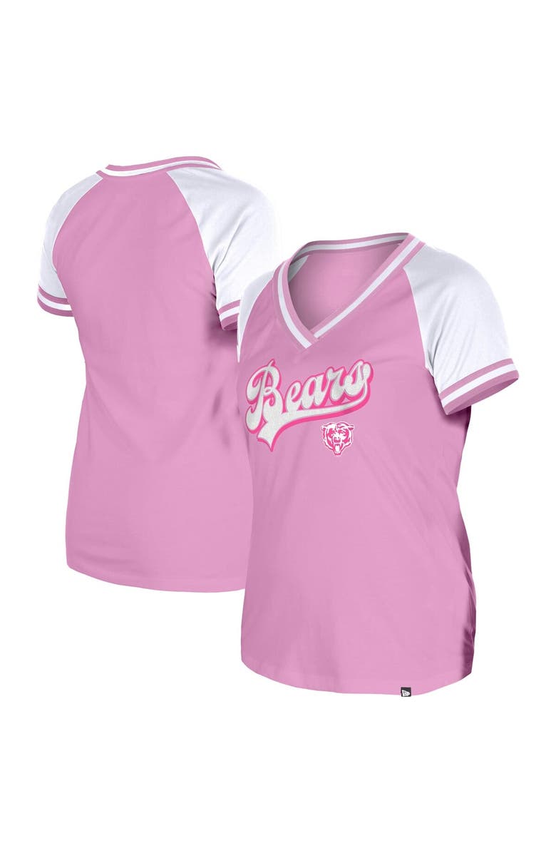 New Era Women's New Era Pink Chicago Bears Mommy & Me V-Neck T-Shirt, Alternate, color, Pink
