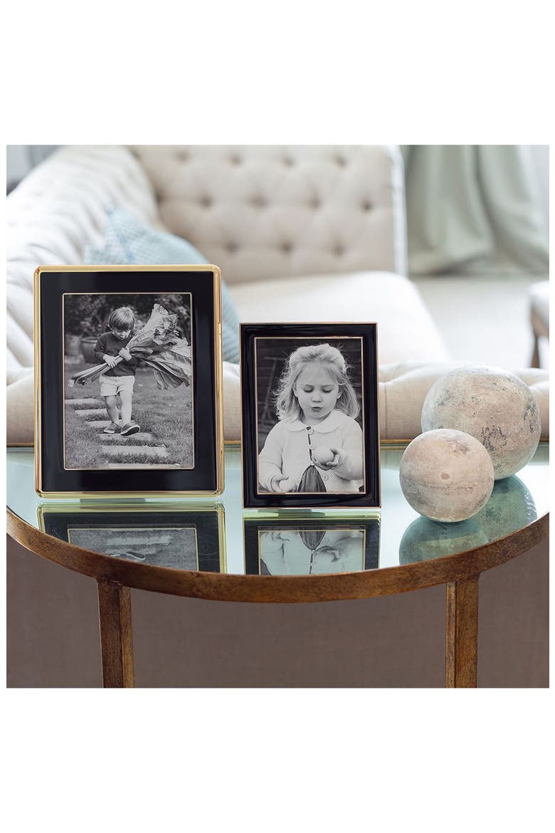 Goldtone Trim & Enamel 4 x 6-Inch Picture Frame, Alternate, color, BLACK
