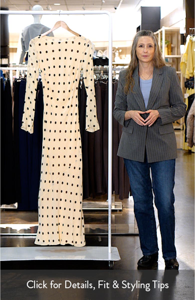 Esra Polka Dot Long Sleeve Maxi Dress, sales video thumbnail