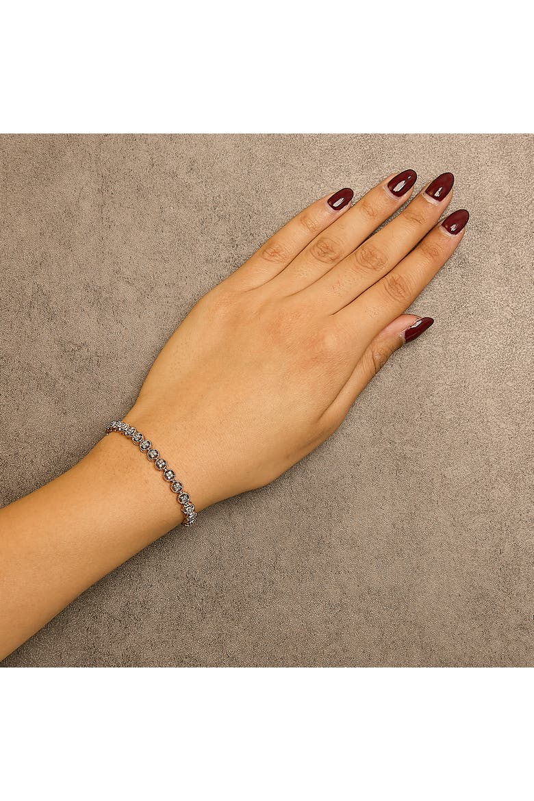 Silver 1/4 Cttw Diamond Open Circle Wheel Link Tennis Bracelet, Alternate, color, Rose Gold over Silver