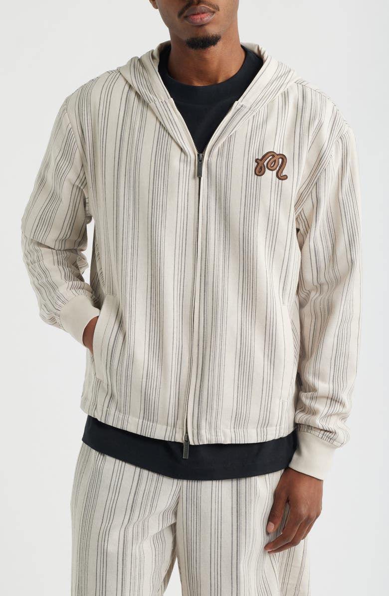 MALBON Arena Hooded Jacket, Alternate, color, Cream Stripe