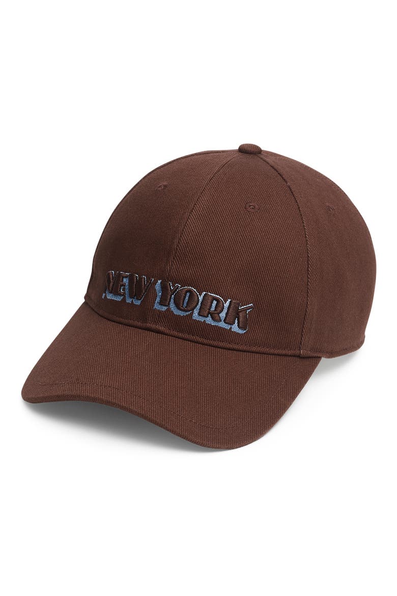 Harlow Embroidered Cotton Twill Baseball Cap, Main, color, DARK ESPRESSO