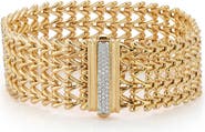 SPHERA MILANO Pav Cubic Zirconia Triple Row Weave Bracelet