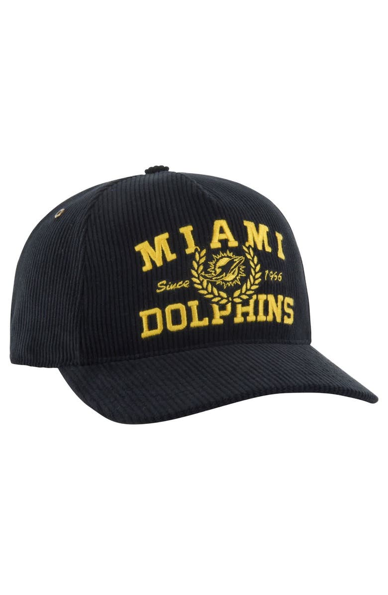 '47 Men's '47 Black Miami Dolphins Letterman Hitch Adjustable Hat, Alternate, color, Black