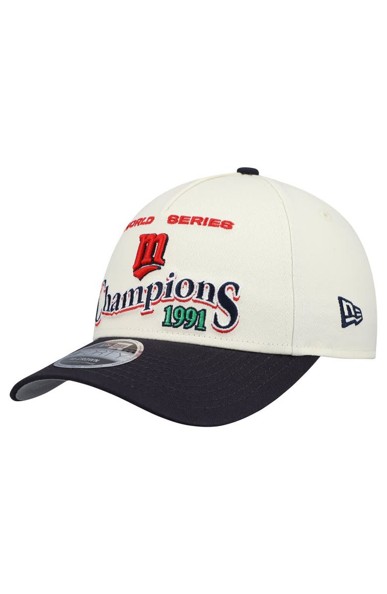 New Era Men's New Era  Cream/Navy Minnesota Twins World Series 9FORTY M-Crown Adjustable Hat, Alternate, color, Cream