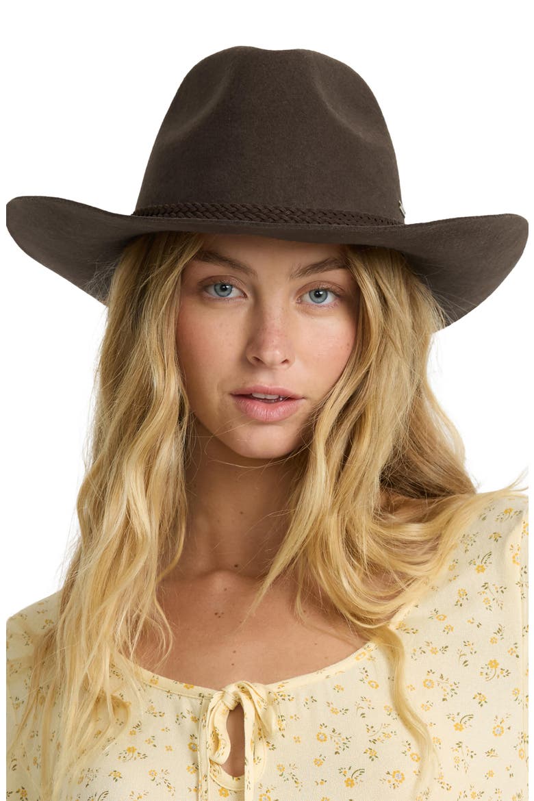 Wool Felt Cowboy Hat, Alternate, color, TEAK