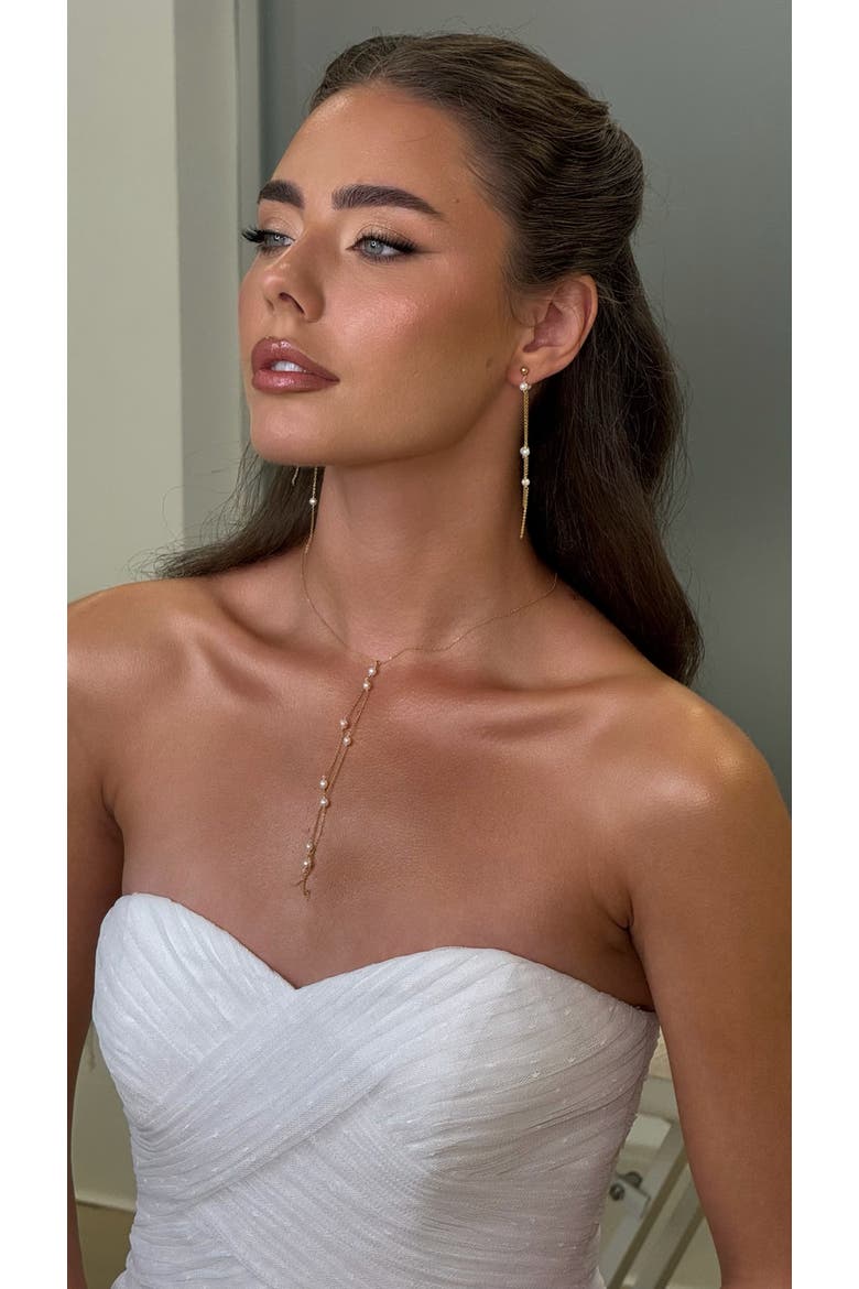 Bobbi Pearl Lariat Necklace, Alternate, color, Gold