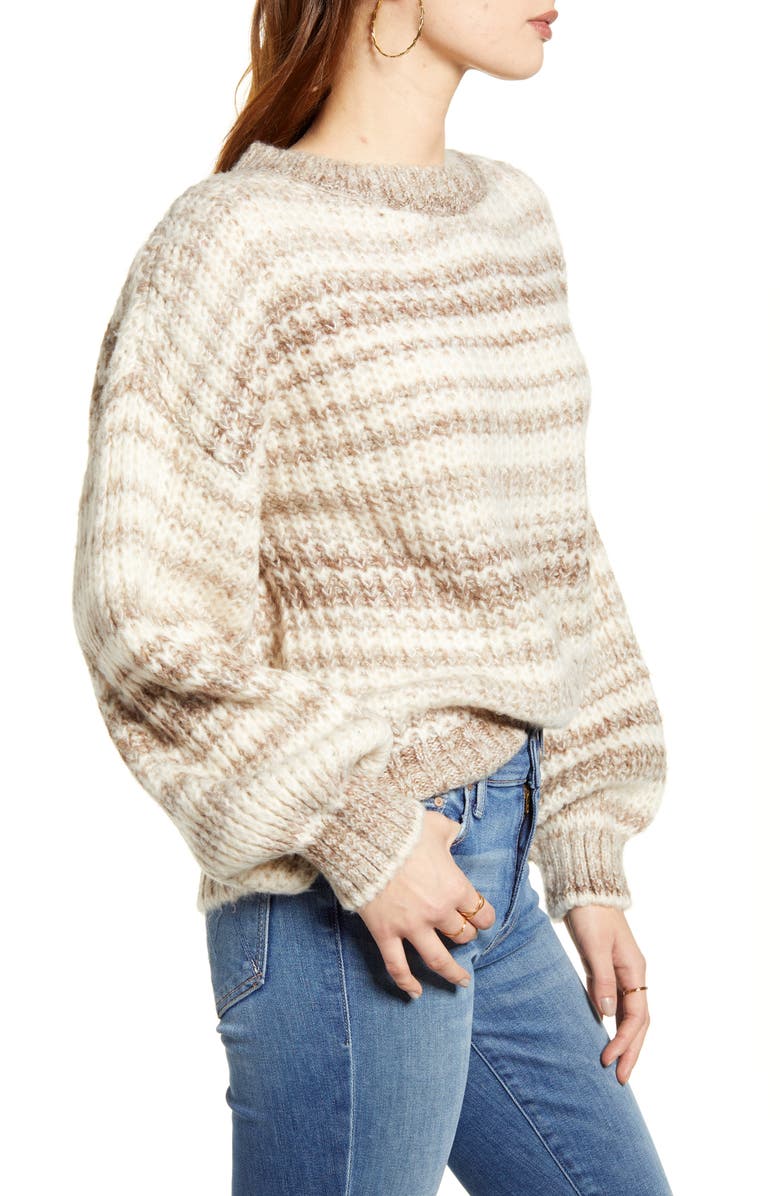 VERO MODA Leya Stripe Crewneck Sweater, Alternate, color,