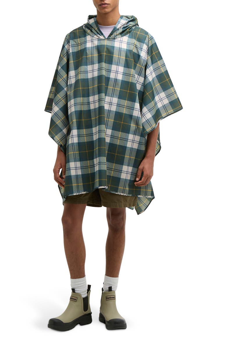 Tartan Showerproof Packable Poncho, Main, color, ANCIENT TARTAN