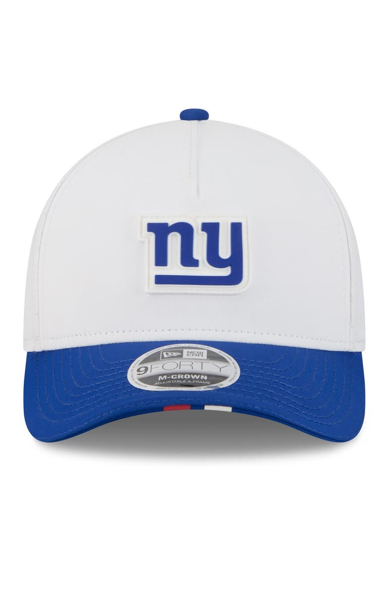 New Era Men's New Era White/Royal New York Giants 2025 NFL Training Camp A-Frame 9FORTY Adjustable Hat, Alternate, color, White