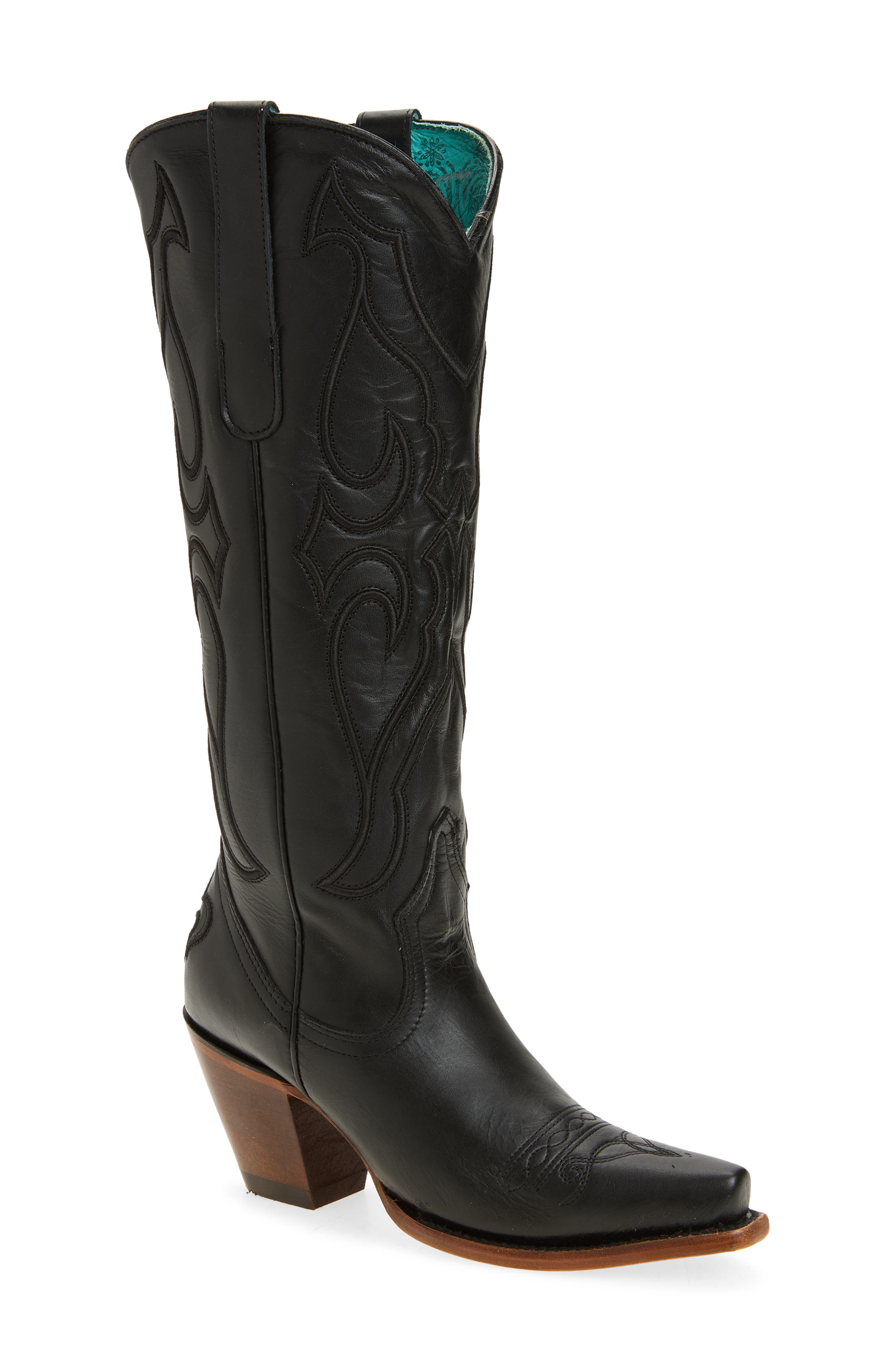 CORRAL Knee High Western Boot, Main, color, Black