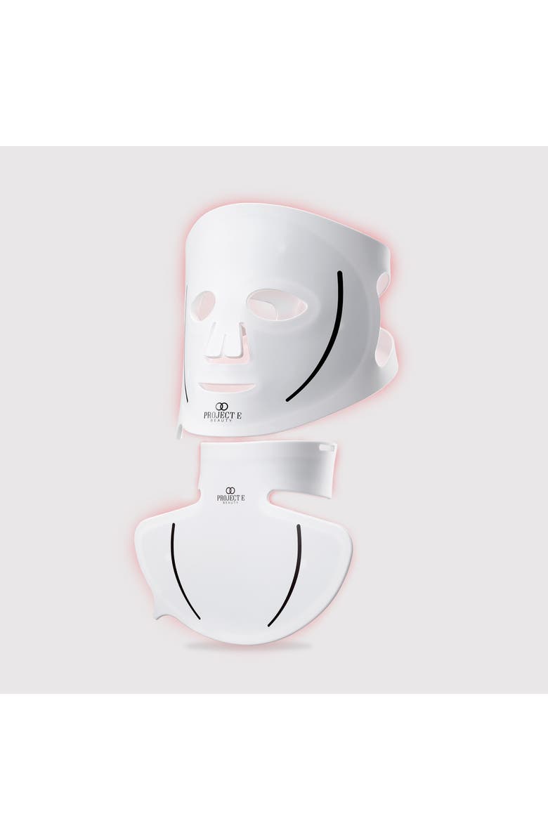 Project E Beauty Lumalux Face+ Pro LED Light Therapy Face & Neck Mask, Main, color, White