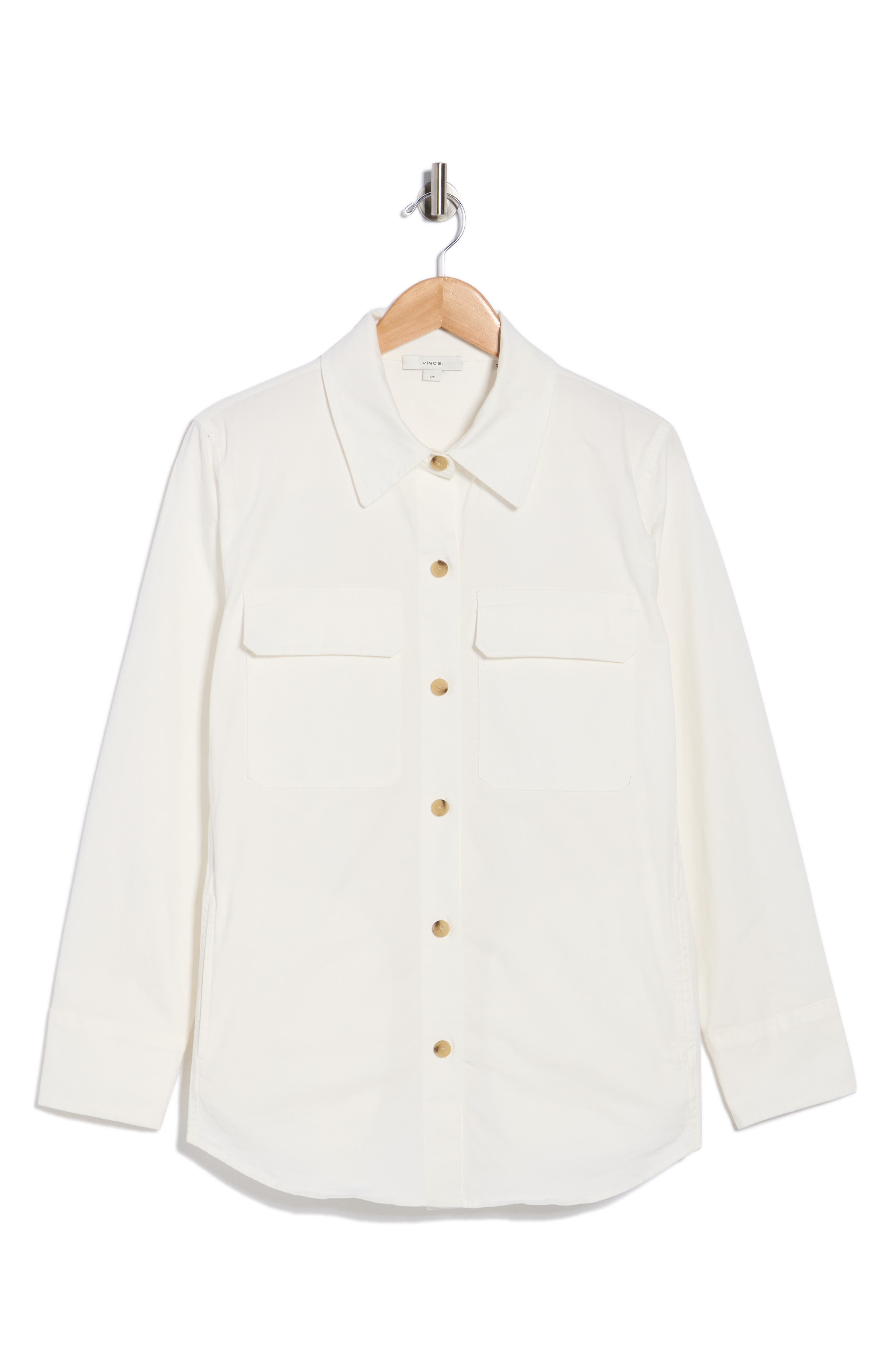 Washed Cotton Blend Shirt Jacket