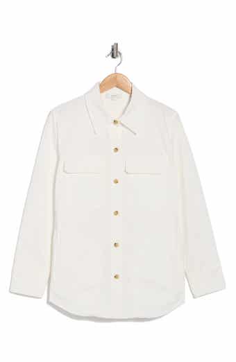Washed Cotton Blend Shirt Jacket